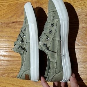 Blowfish canvas sneakers, 7.5,  army green, almost new, comfy